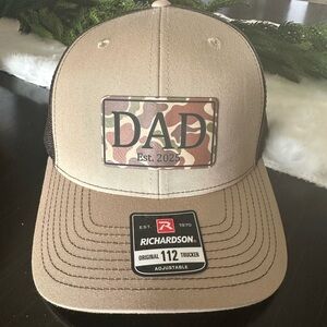 Tan and Brown Dad Est. 2025 Trucker Hat
